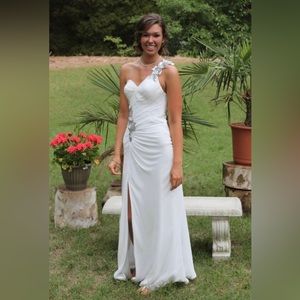 Faviana | One Shoulder White Prom Dress